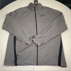 NWT Nike Dri-Fit Full Zip Mens XL Tall Gray And Black Jacket Lightweight